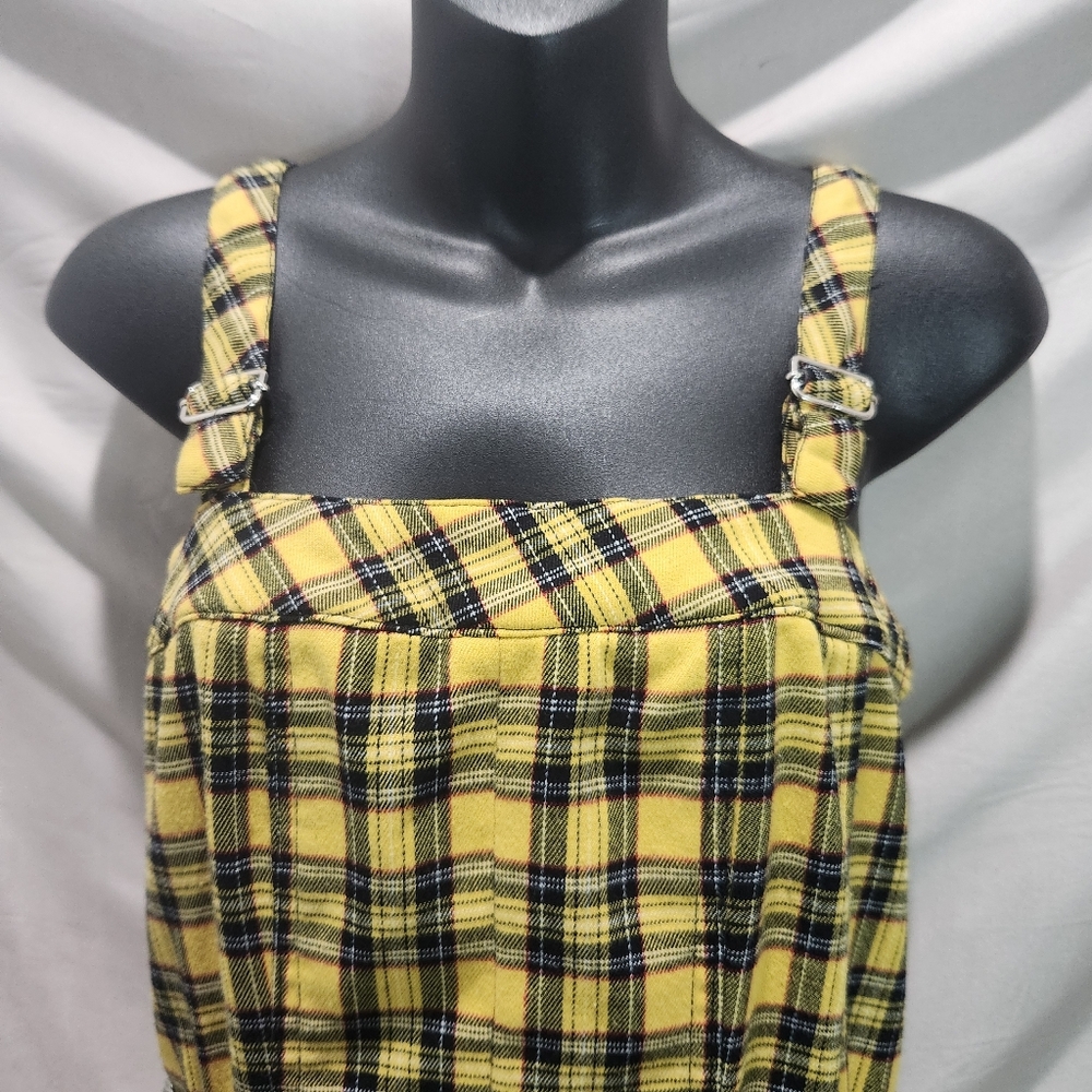TRIPP NYC Vintage 90s Yellow Plaid Grunge Schoolgirl Dress - Picture 5 of 14